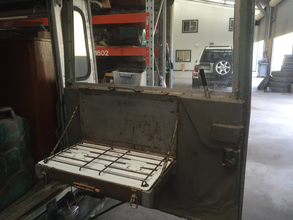 Original stove still fitted to the back door